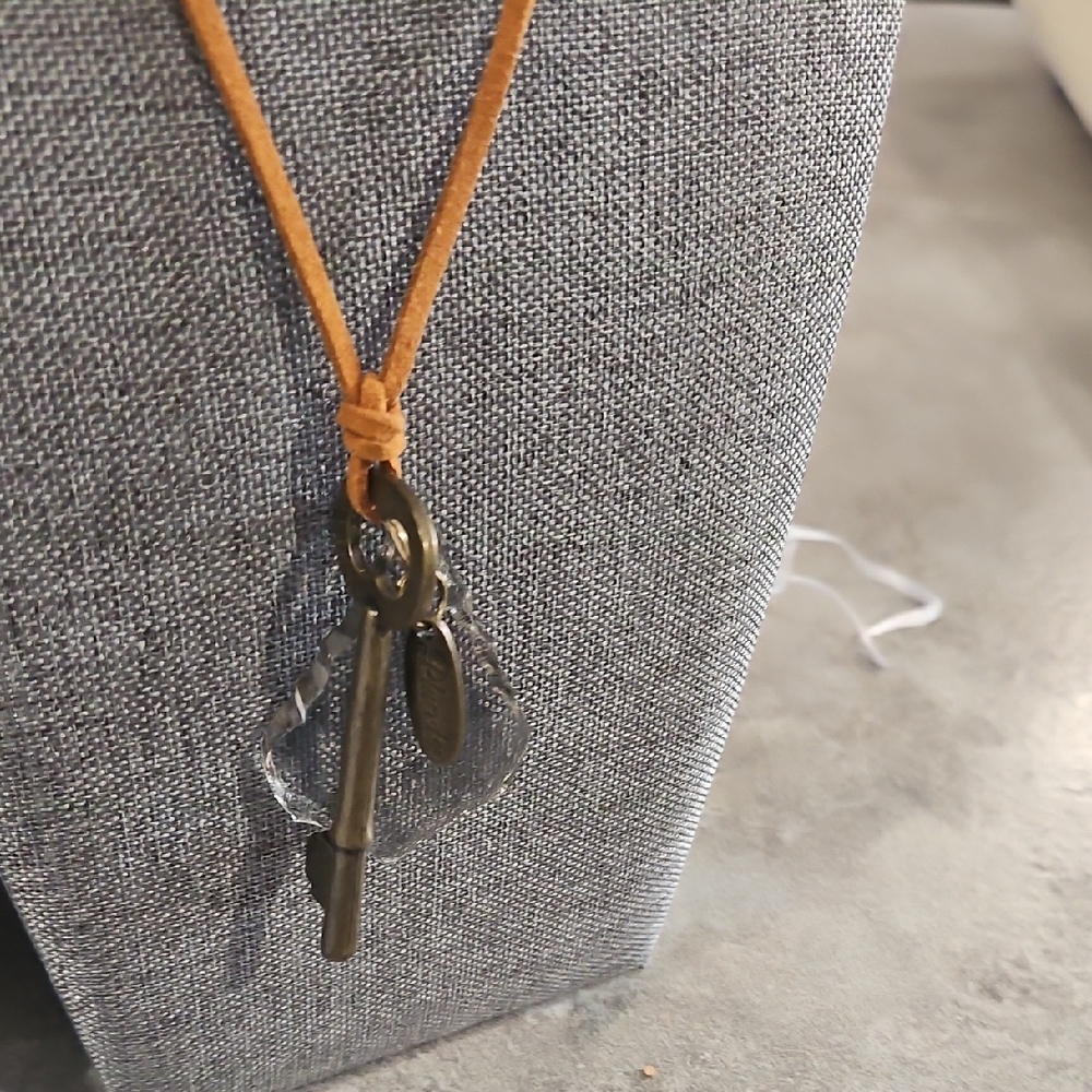 Brown Leather Key Necklace